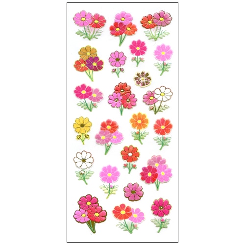 #奥山商会 シール 和風シール  枝付きコスモス JP835