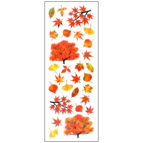 #奥山商会 シール ラメ入りシール  紅葉の木 CR244