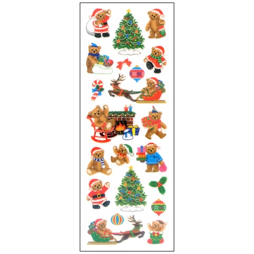 #奥山商会  ラメ入りシール  ベアーサンタ HR456