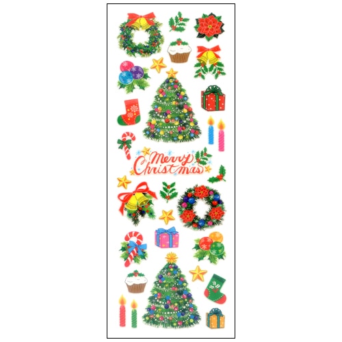 #奥山商会  ラメ入りシール  メリークリスマス HR467