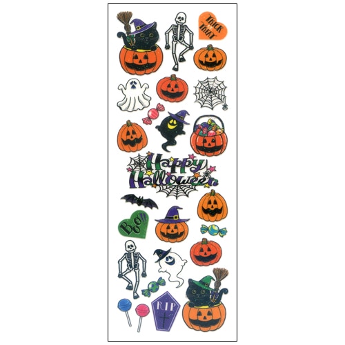 #奥山商会  ラメ入りシール  HAPPY HALLOWEEN HR864
