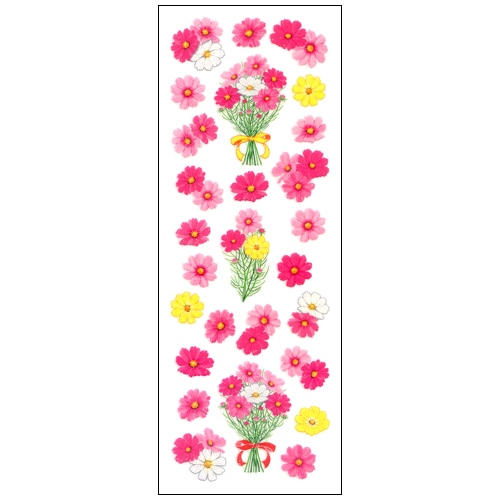 #奥山商会 シール ラメ入りシール  コスモス花束 CR935