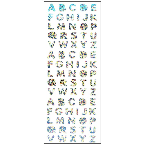 #奥山商会 シール プリズムシール  アルファベット大 シルバー PMS455