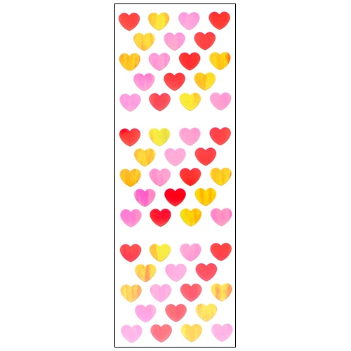 #奥山商会 シール オーロラシール  ハート赤黄ピンク 4列,3列 AU421