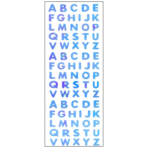 #奥山商会 シール オーロラシール  アルファベット5列水色 AU457