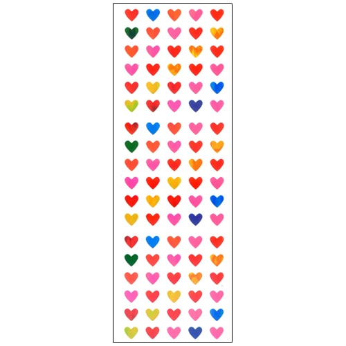 #奥山商会 シール オーロラシール  ハートカラフル6mm AU814