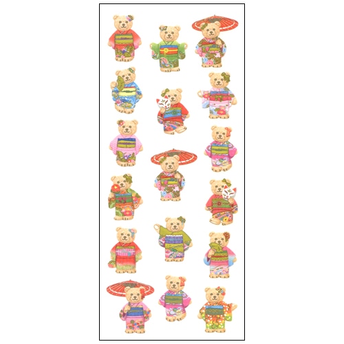 #奥山商会 シール 和風シール  着物テディベアー JQ360