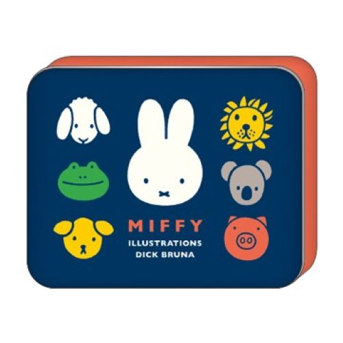 #スクエア(国内販売のみ）  ミッフィー 缶入り ステッカー  紺 BW25-2