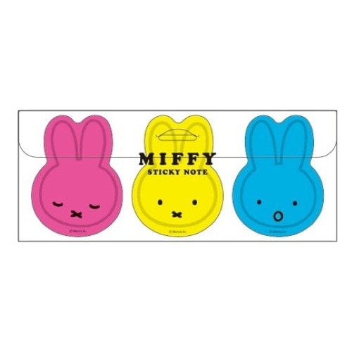 #スクエア(国内販売のみ）  ミッフィー クリアケース ダイカット付箋  蛍光 BW25-20