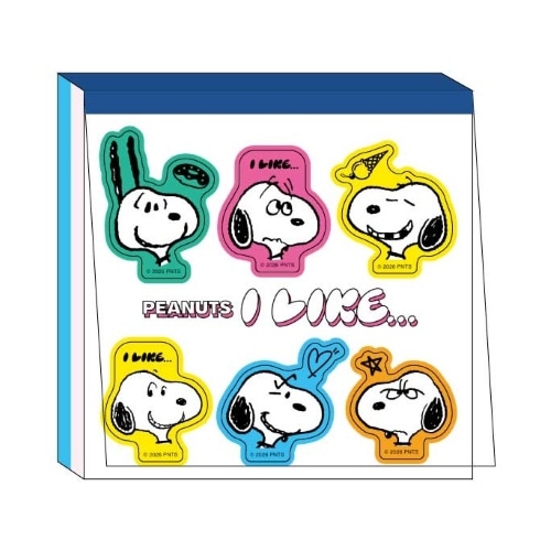 #スクエア(国内販売のみ） メモ帳 PEANUTS･スクエアメモ シール付 白 PA26-4