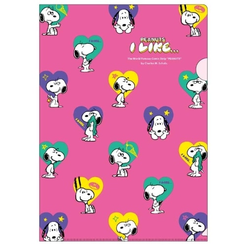 #スクエア(国内販売のみ） PEANUTS･クリアファイル A4 ピンク PA26-21