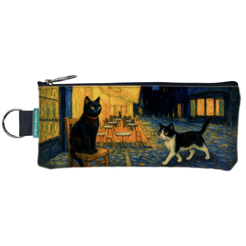 #スピーチバルーン 収納用品 旅する猫ペンケース ★ ゴッホとCaf? P-320-23