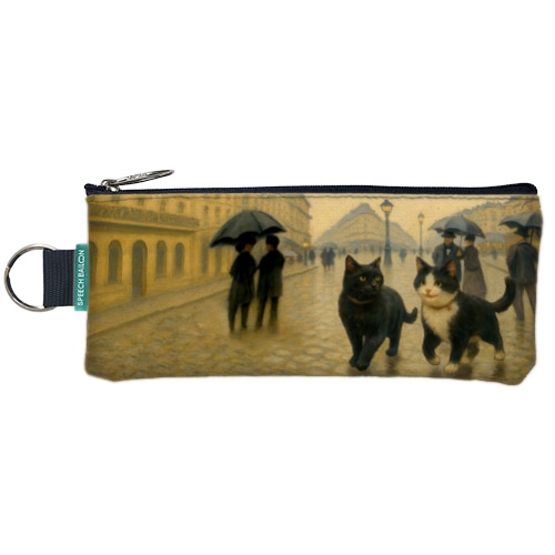#スピーチバルーン 収納用品 旅する猫ペンケース ★ パリの雨 P-320-25
