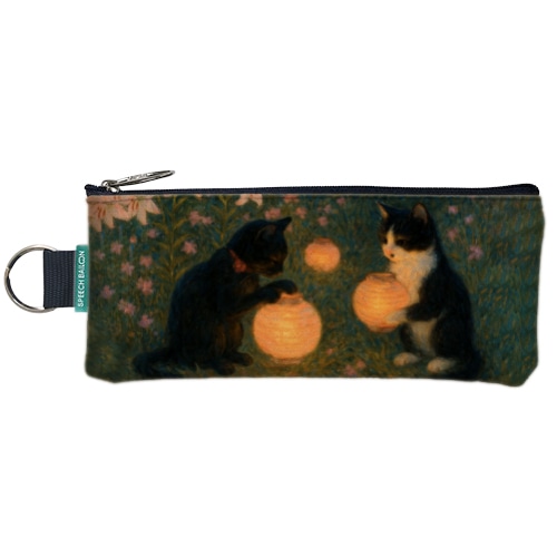 #スピーチバルーン 収納用品 旅する猫ペンケース ★ ユリとランタン P-320-27