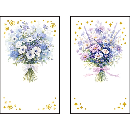 #パインブック レター トレぺミニカード･フラワー  ブルー s603013