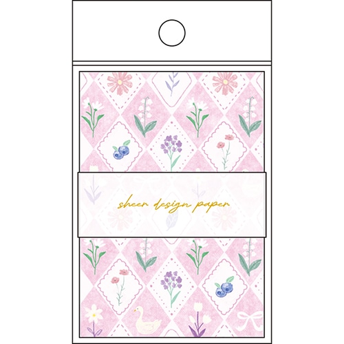 #パインブック メモ帳 シアーデザインペーパーメモ  イラスト･ピンク s606011