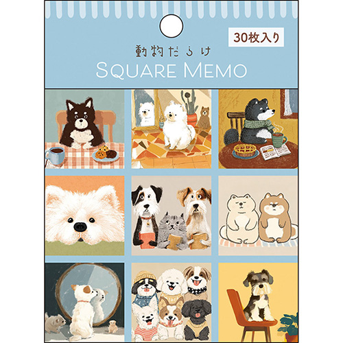 #パインブック メモ帳 ましかくメモ･動物だらけ  いぬ s611012