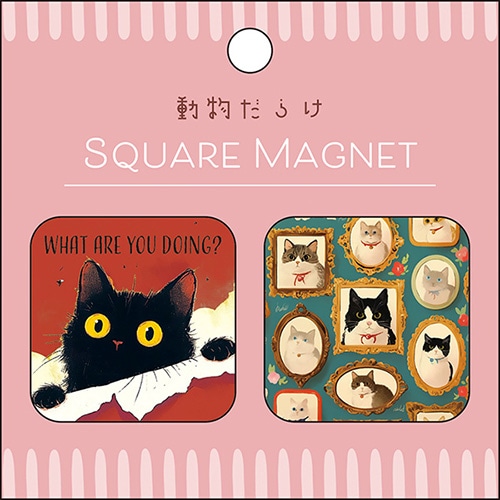 #パインブック 事務小物 缶マグネット･動物だらけ  ねこＢ　 k604012