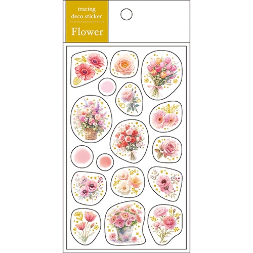 #パインブック シール トレペシール･フラワー  ピンク t607011