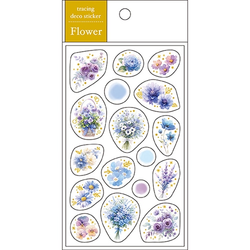 #パインブック シール トレペシール･フラワー  ブルー t607012