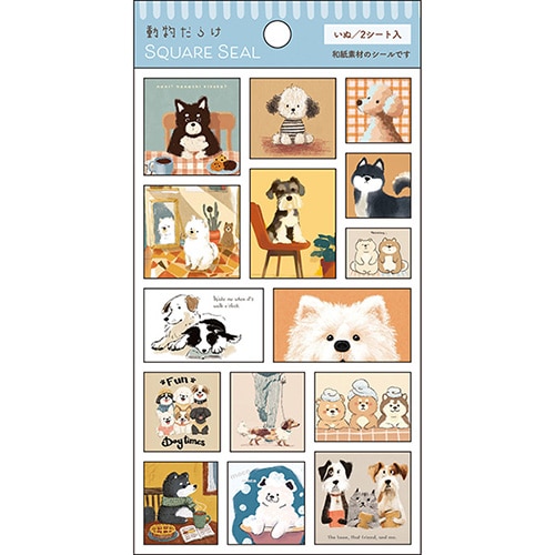 #パインブック シール スクエアシール･動物だらけ  いぬ t612012