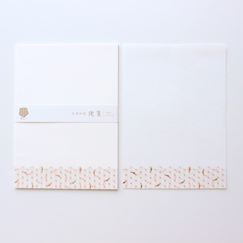 #古川紙工 レター 美濃和紙･便箋  麻の葉文様 fuku1-0015