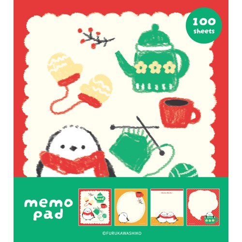 #古川紙工 メモ帳 メモパッド ４design･100Sheet 毛糸とことり LM478