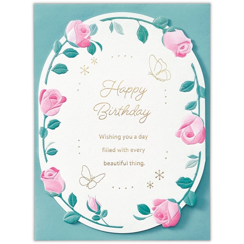 #日本ホールマーク(国内販売のみ） カード 誕生お祝い･カット･ローズフレーム  カット･ローズフレーム 849931