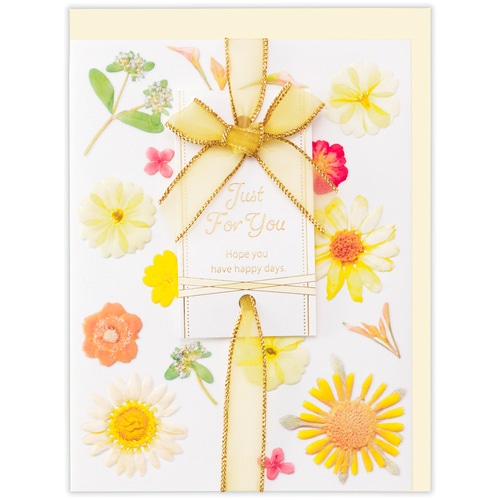 #日本ホールマーク(国内販売のみ） カード バースデー･押し花 箔加工,エンボス加工 イエロー 852788