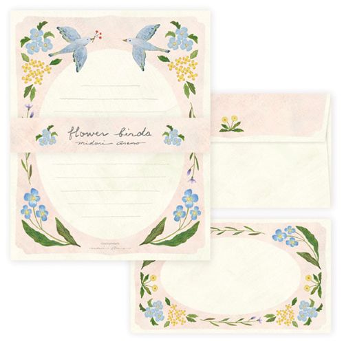 #表現社 レター レターセット･浅野みどり  flower birds   20-558