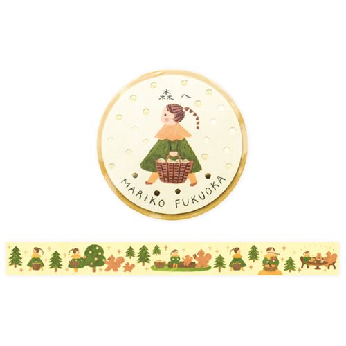 #表現社 マスキングテープ 箔押しマスキングテープ  森へ 21-043