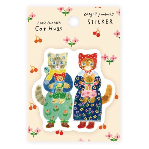 #表現社 シール ステッカー･Aiko･Fukawa  Cat Hugs  21-641