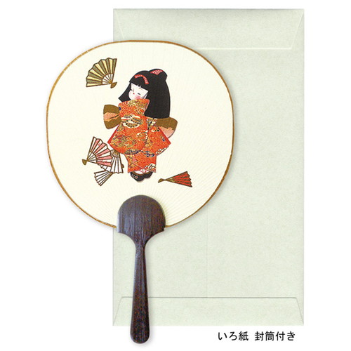 #チキュウグリーティングス カード 童うちわカード  扇子 C29-0003