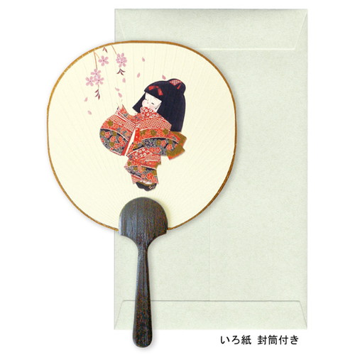 #チキュウグリーティングス カード 童うちわカード 桜 C29-0004