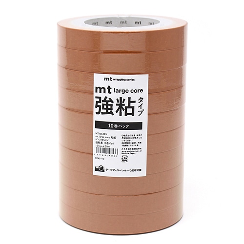 #カモ井加工紙(国内販売のみ） 梱包用品 mt･LargeCore強粘和紙  封緘用･30m×10巻 バーントOR･10P MT10L065