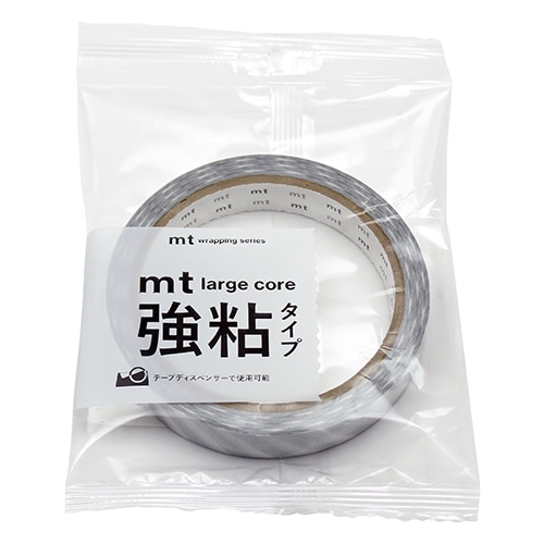 #カモ井加工紙(国内販売のみ） 梱包用品 mt･LargeCore強粘 封緘用･25m ストライプ銀 MT01L076