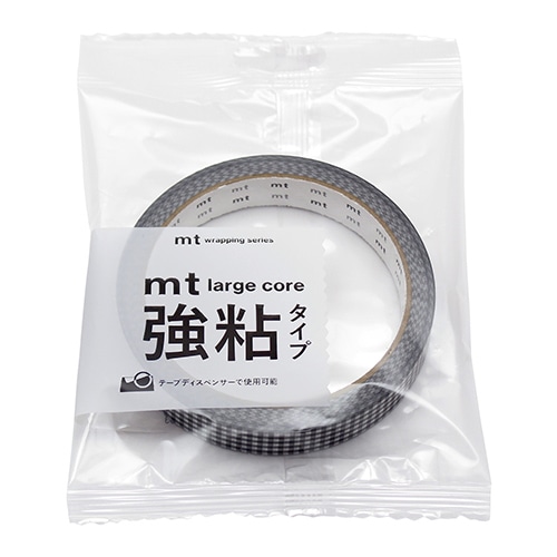#カモ井加工紙(国内販売のみ） 梱包用品 mt･LargeCore強粘 封緘用･25m チェックBK MT01L077