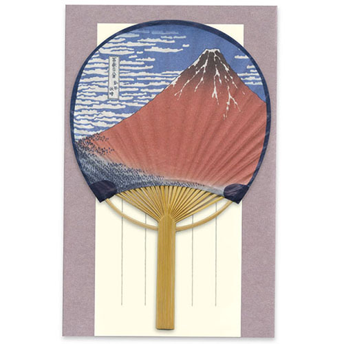 #アクティブコーポレーション レター 竹うちわグリーティングカード  葛飾北斎・赤富士 M02-GV-278