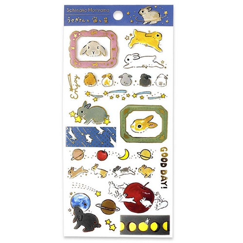 #アクティブコーポレーション シール フロストシール  うさぎさんと宙と星 M04-SR-58
