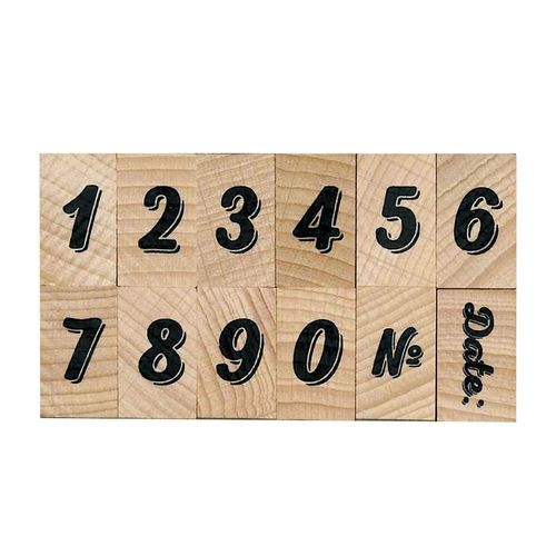 #こどものかお 印章用品 ナンバースタンプ  イタリックシャドウ 1221-003