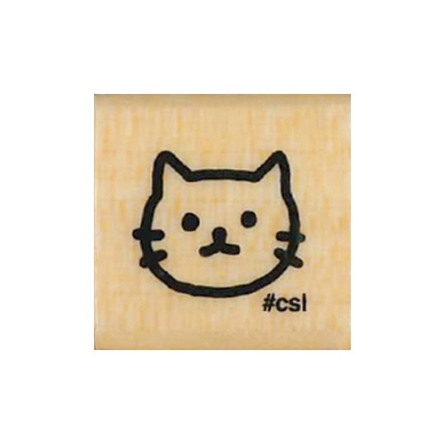 #こどものかお 木製ｽﾀﾝﾌﾟ Nｱｲﾗﾌﾞｽﾀﾝﾌﾟ  ねこ 1530-005