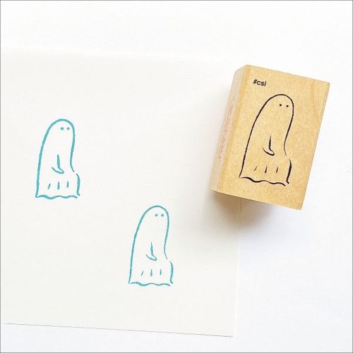 #こどものかお 印章用品 Ｎアイラブスタンプ  おばけ座り 1533-093