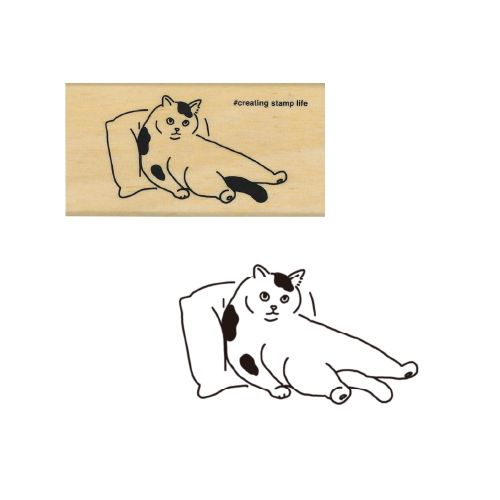 #こどものかお 印章用品 アイラブスタンプ  猫クッション 1535-043