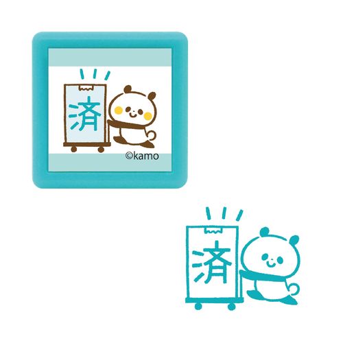 #こどものかお(国内販売のみ） カモの動物スタンプ 浸透印 パンダ済 2934-002