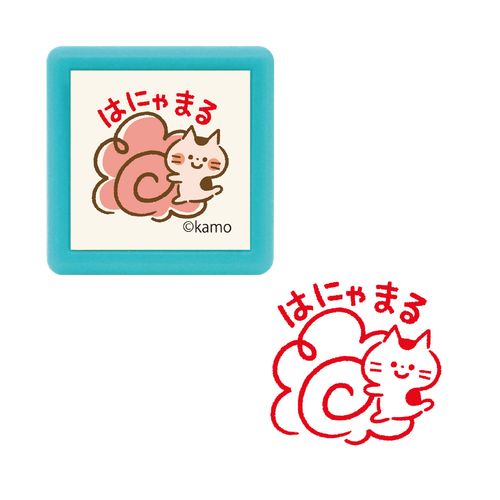 #こどものかお(国内販売のみ） カモの動物スタンプ 浸透印 ネコハニャマル 2934-005