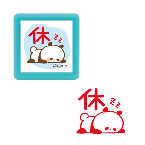 #こどものかお(国内販売のみ） カモの動物スタンプ 浸透印 パンダ休 2934-010