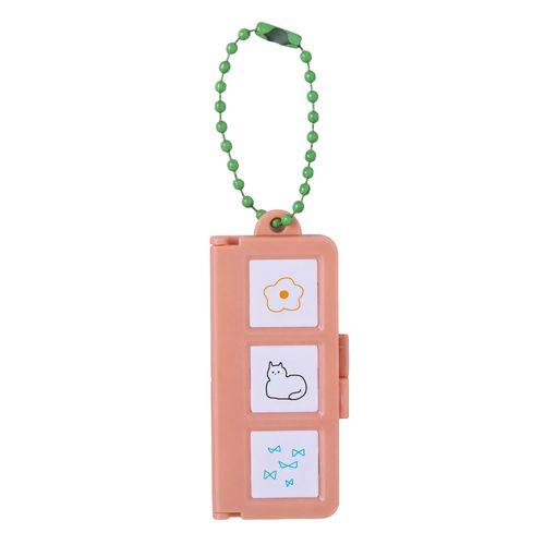 #こどものかお 印章用品 ポチッとCHUM 浸透印 ネコと花とリボン 1854-006