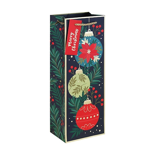 #クオバディス・ジャパン(国内販売のみ） 梱包用品 クリスマスペーパーバッグオーナメントボトル 0 ネイビー cfX-37442-4