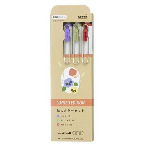 #三菱鉛筆(国内販売のみ) ゲルインクボールペン uni-bollone限定  3色セット  UMNS38G3CATM