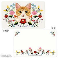 #アクティブコーポレーション ミニメッセージカード 猫部ミニメッセージカード  花柄ホワイト C09-ANC-30